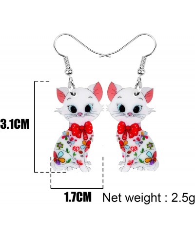 Acrylic Anime Floral Cat Kitten Earrings Big Drop Dangle Animal Jewelry for Women Girls Party Gifts charm Decoration (Multico...