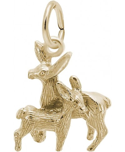 Deer Doe & Fawn Charm Pendant Available in Gold or Sterling Silver $41.14 Pendants & Coins