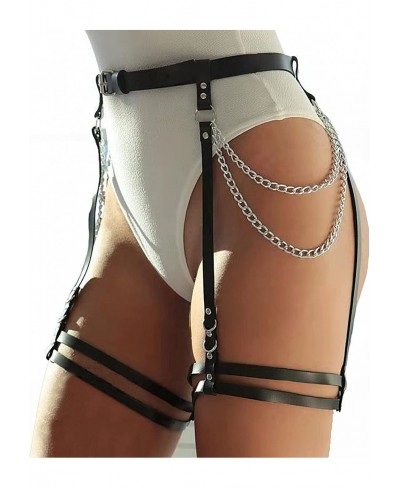 Punk Leather Waist Chain Leg Harness Belt Nightclub Party Belly Body Chain Jewelry Gift for Women and Girls $15.59 Body Chains