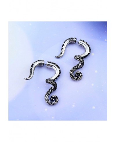 2PCS Fake Lobe Earrings 18G Burn Silver Earrings Cobra Fake Spiral Tapers Fake Gauges Faux Plug Taper 3D Cobra Body Piercing ...