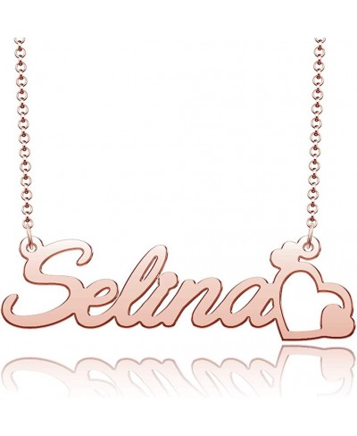 925 Sterling Silver Custom Name Necklace Personalized Script Initial Nameplate Necklace for Women Girls Necklace $14.42 Penda...