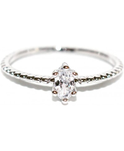 18K Dainty and Delicate Oval-Cut Cubic Zirconia on Stackable Band Ring - Rose Gold/White Gold Plated (Size 3-9) $17.39 Bands