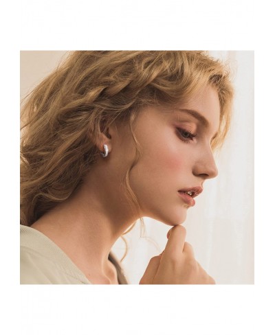 Opal Stud Hoop Earrings Set - Hypoallergenic Small Hoops Earrings for Women Girls Sensitive Ears $13.64 Hoop