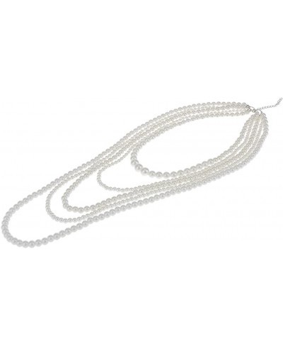 Women Long Multi Layer String Faux Pearls Beads Strand Necklace White Beaded $15.12 Pearl Strands