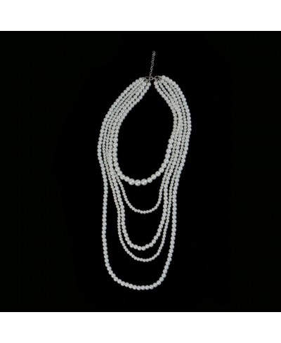 Women Long Multi Layer String Faux Pearls Beads Strand Necklace White Beaded $15.12 Pearl Strands