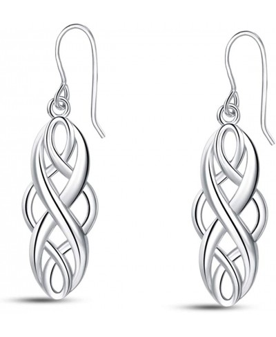 Irish Celtic Knot Sterling Silver Dangle Drop Earrings 925 Sterling Silver Good Luck Celtic Knot Earrings $28.79 Drop & Dangle