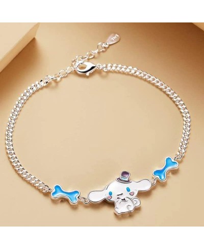 2Pcs Anime My Melôdý Kawaii Bracelet- Necklace Cinnamoroll Plush Cartoon Cute Doll Cupronickel Silver-Plated Bracelet Anime B...