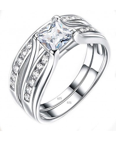 Ring 2.10 ct Infinity Bridal Real 925 Sterling Silver Wedding Engagement 2 pc set Diamonique CZ Women's $22.88 Engagement Rings