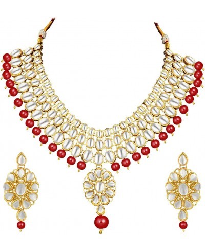 Stylish Bollywood Wedding Party Wear Necklace Earring Set Indian Ethnic Traditional Jewelry for Women $24.40 Jewelry Sets