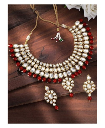 Stylish Bollywood Wedding Party Wear Necklace Earring Set Indian Ethnic Traditional Jewelry for Women $24.40 Jewelry Sets