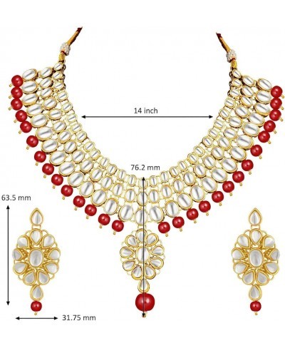 Stylish Bollywood Wedding Party Wear Necklace Earring Set Indian Ethnic Traditional Jewelry for Women $24.40 Jewelry Sets