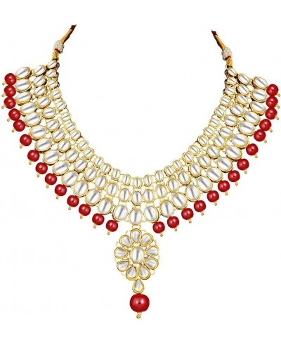 Stylish Bollywood Wedding Party Wear Necklace Earring Set Indian Ethnic Traditional Jewelry for Women $24.40 Jewelry Sets