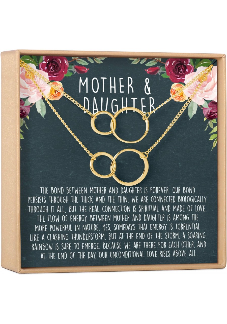 Mother & Daughter Necklace - Gift ideas Heartfelt Card & Jewelry Gift for Birthday Holiday Mother's Day Gift Gifts for Mom Ch...