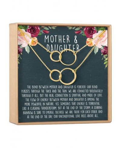 Mother & Daughter Necklace - Gift ideas Heartfelt Card & Jewelry Gift for Birthday Holiday Mother's Day Gift Gifts for Mom Ch...