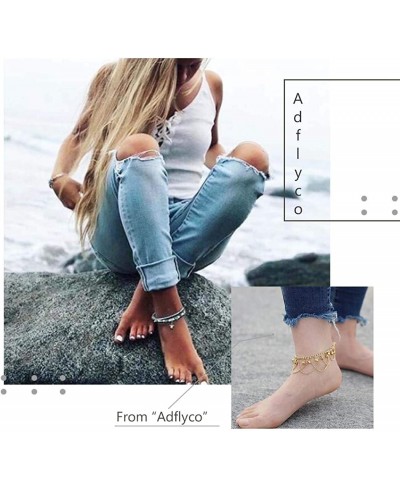 Boho Anklets Tassel Anklet Bracelets Bell Beach Foot Jewelry Adjustable for Women and Girls (Gold) $13.59 Anklets