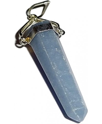 Angelite Crystal Healing Cut Gemstone Point Pendant with Swinging Metal Bail $16.30 Pendants & Coins