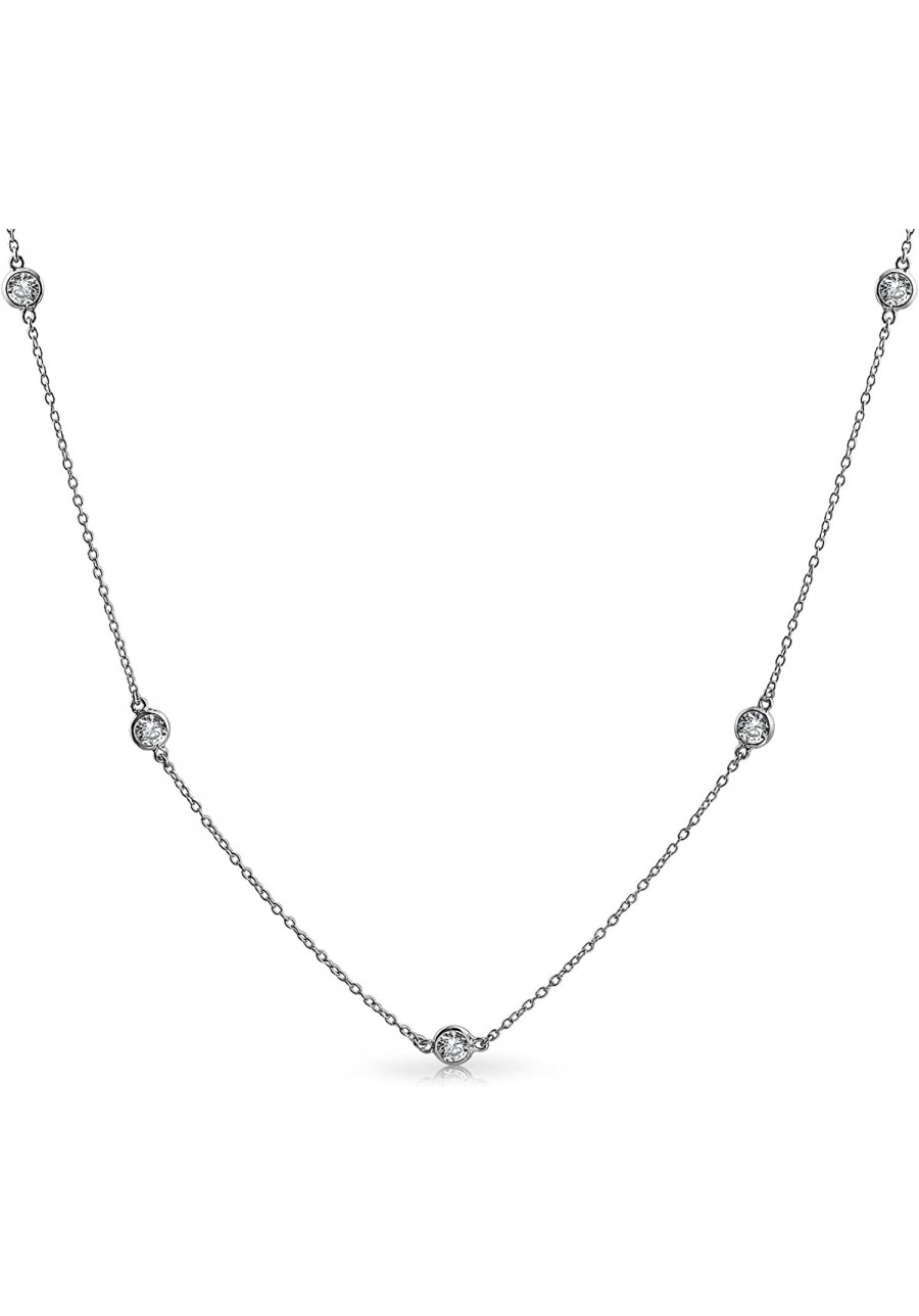 Minimalist Long CZ by The Yard Tin Cup Chain Necklace for Women 14K Gold Plated 925 Sterling Silver 16 18 20 24 36 Inch $40.9...