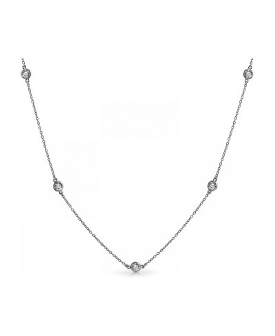 Minimalist Long CZ by The Yard Tin Cup Chain Necklace for Women 14K Gold Plated 925 Sterling Silver 16 18 20 24 36 Inch $40.9...