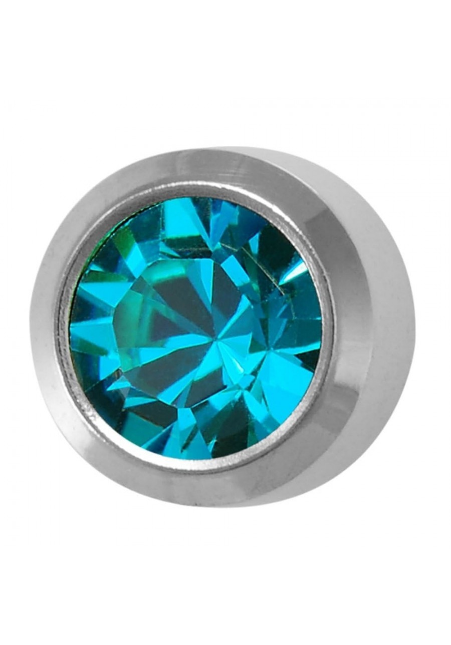 December/Blue Zircon Regular 4mm Stainless Steel Bezel Setting Ear Piercing Stud Earrings Birthstone $10.16 Stud