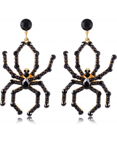 Halloween Earrings Gothic Rhinestone Large Spider Drop Dangle Earrings for Women Halloween Costume Party Earrings Holiday Acc...