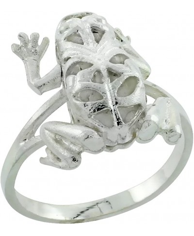 Sterling Silver 5/8 inch Movable Filigree Frog Ring $15.99 Bands