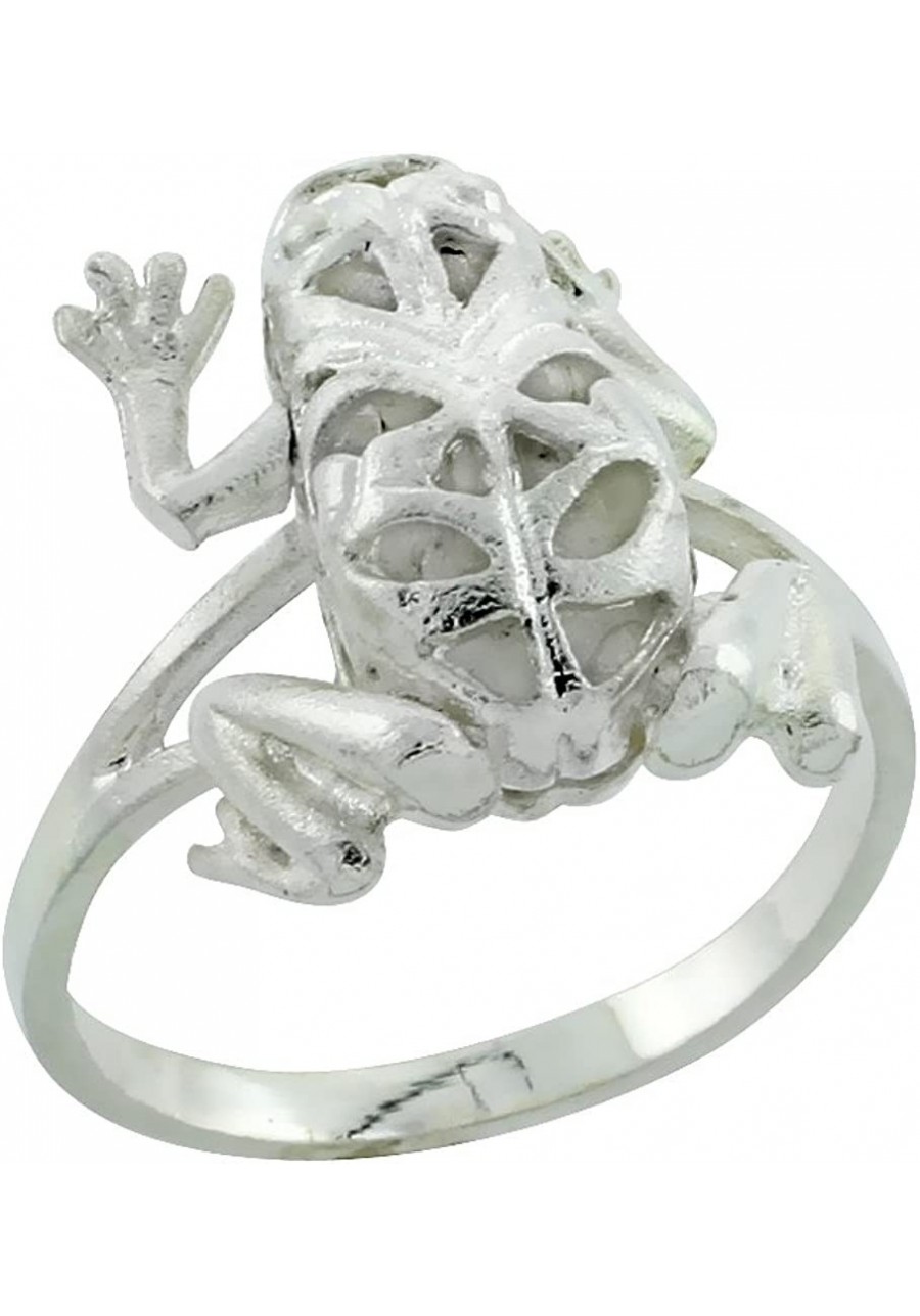 Sterling Silver 5/8 inch Movable Filigree Frog Ring $15.99 Bands