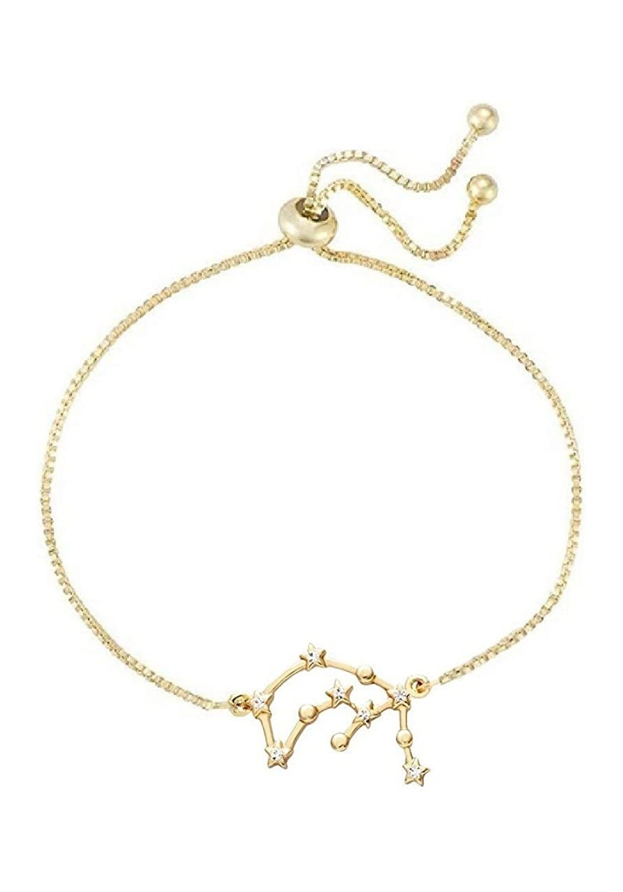 Gold Plated Crystal 12 Horoscope Zodiac Constellation Bracelets Star Sign Rhinestone Astrology Disc Bracelet Jewelry $18.88 S...