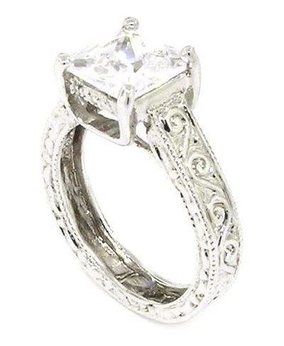 Vintage Solitaire Engagement Ring w/Radiant White CZ $18.50 Engagement Rings