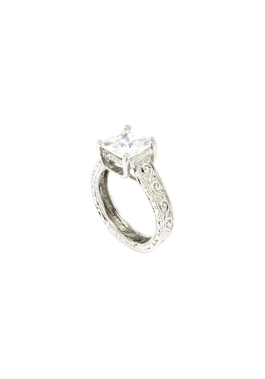 Vintage Solitaire Engagement Ring w/Radiant White CZ $18.50 Engagement Rings