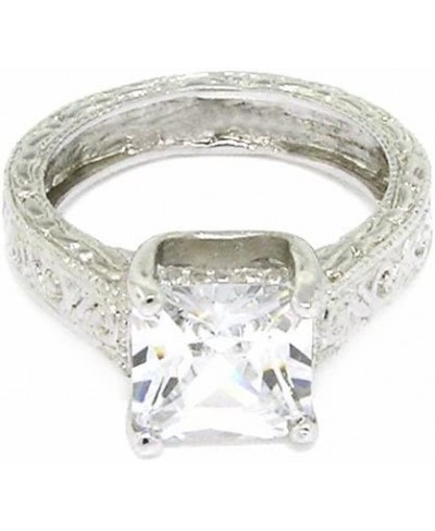 Vintage Solitaire Engagement Ring w/Radiant White CZ $18.50 Engagement Rings