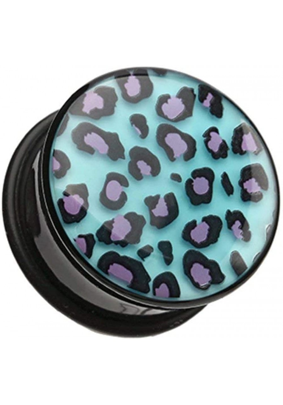 Glow in The Dark Cheetah Print Single Flared Ear Gauge Plug $13.37 Piercing Jewelry