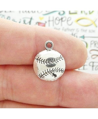 12 Silver Baseball Charm Pendant 19x14mm SP0442 $16.69 Pendants & Coins