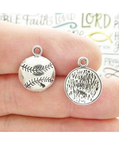 12 Silver Baseball Charm Pendant 19x14mm SP0442 $16.69 Pendants & Coins