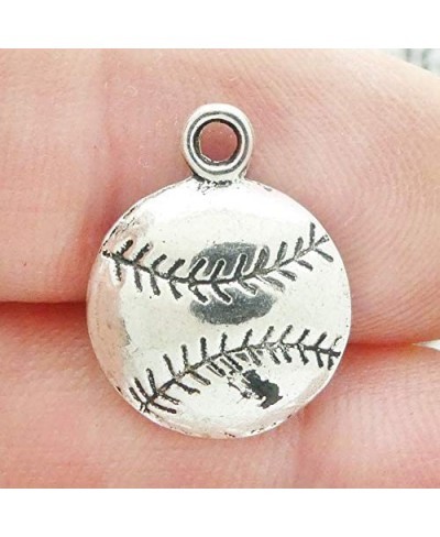 12 Silver Baseball Charm Pendant 19x14mm SP0442 $16.69 Pendants & Coins