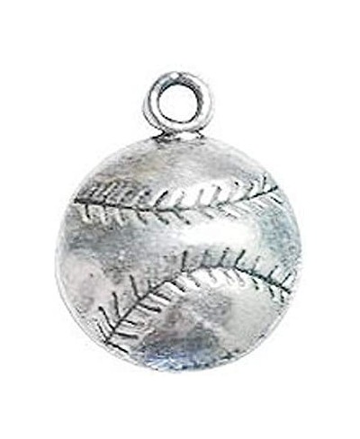 12 Silver Baseball Charm Pendant 19x14mm SP0442 $16.69 Pendants & Coins