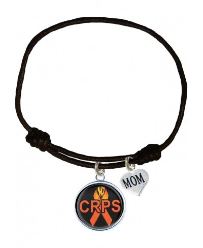 Custom CRPS Awareness Black Leather Unisex Bracelet Jewelry $18.71 Wrap