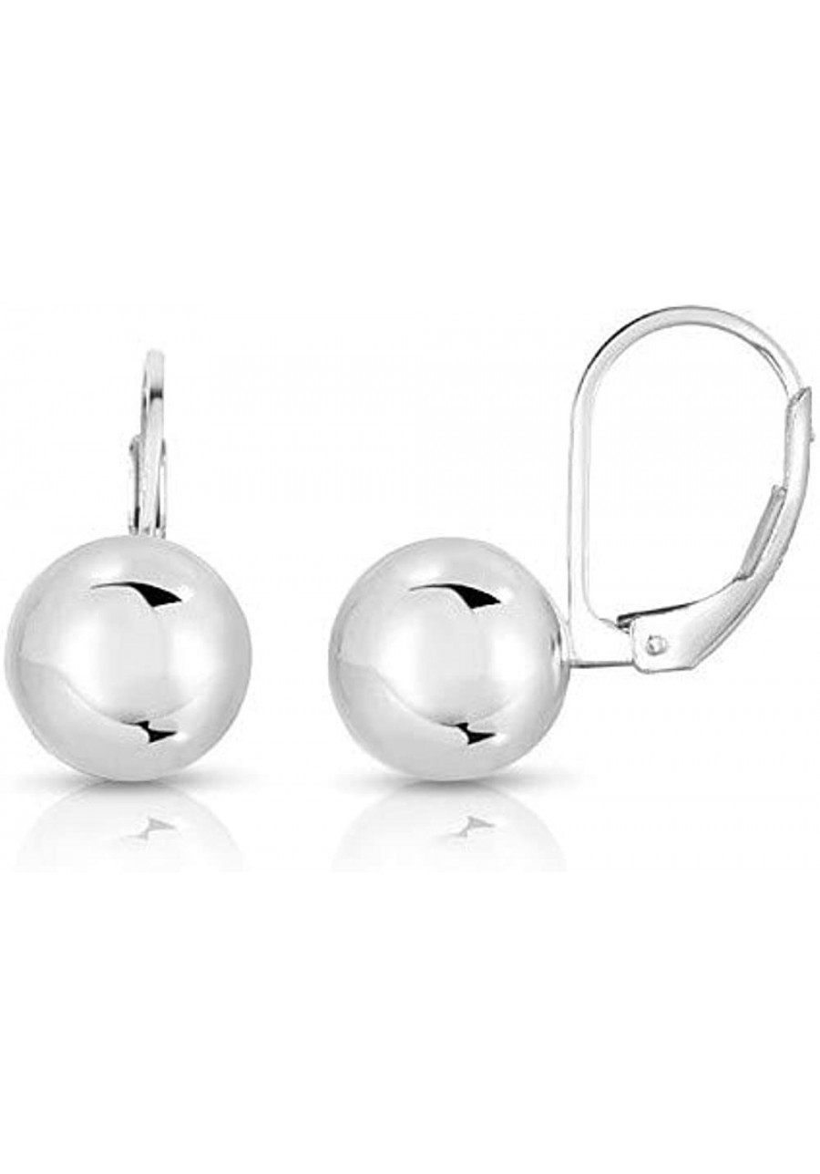 925 Sterling Silver Leaverback Earrings For Women Leaverback Bead Earring Ball Bead Earrings For Women 6MM 8MM 10MM 12MM $20....