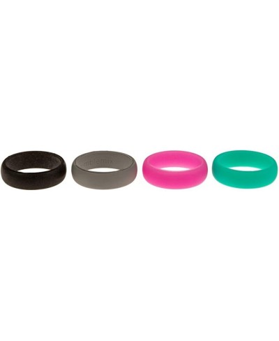 Silicone Wedding Bands 7-Pc Set – Stylish Flexible Non-Conductive Safety Rings for Work and Outdoors - Includes 4 Colors with...