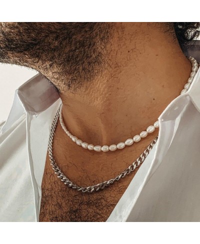 Pearl Necklace for Men Round Pearl Necklaces for Women White Pearl Jewelry $13.93 Pearl Strands