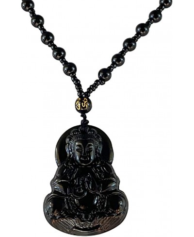 Real Laughing Buddha Black Jade Stabilized Turquoise Bodhisattva Amulet Talisman Pendant 24" Bead Necklace Carved Long Large ...