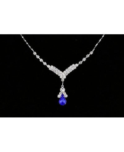 Minimalist Elegant Teardrop Crystal Necklace Earrings Set $14.33 Jewelry Sets