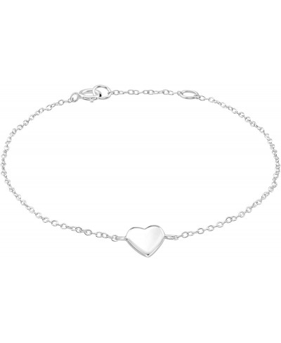 Hypoallergenic 925 Sterling Silver Cute Dainty Heart Bracelet for Women $14.18 Link