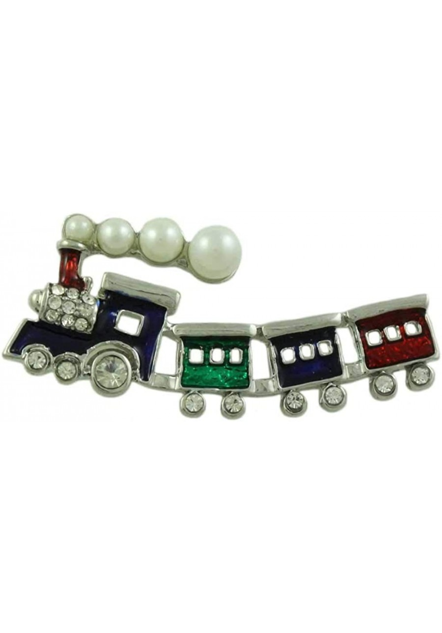 Enamel Christmas Train Brooch Pin $15.08 Brooches & Pins