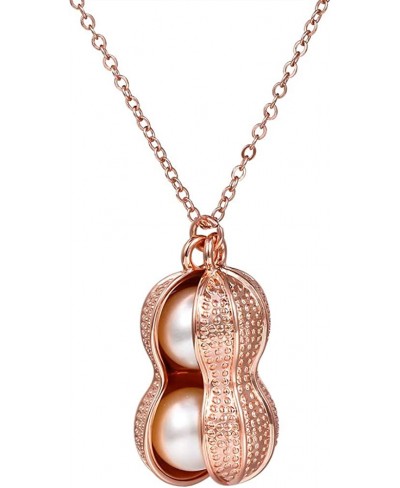 Dainty Rose Gold Nuts Pendant Handmade Pearl Peanuts Statement Prom Accessories $15.27 Pendants & Coins