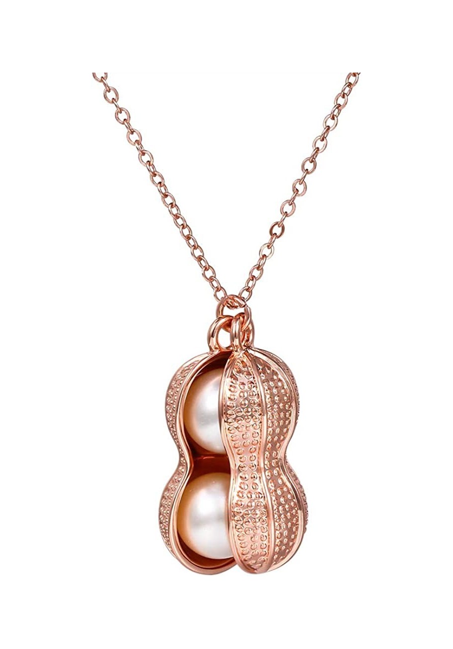 Dainty Rose Gold Nuts Pendant Handmade Pearl Peanuts Statement Prom Accessories $15.27 Pendants & Coins