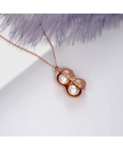 Dainty Rose Gold Nuts Pendant Handmade Pearl Peanuts Statement Prom Accessories $15.27 Pendants & Coins