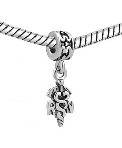 LovelyJewelry Nurse Nursing RN Registered Caduceus Charms Dangle Beads For Bracelet $13.66 Charms & Charm Bracelets