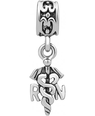 LovelyJewelry Nurse Nursing RN Registered Caduceus Charms Dangle Beads For Bracelet $13.66 Charms & Charm Bracelets