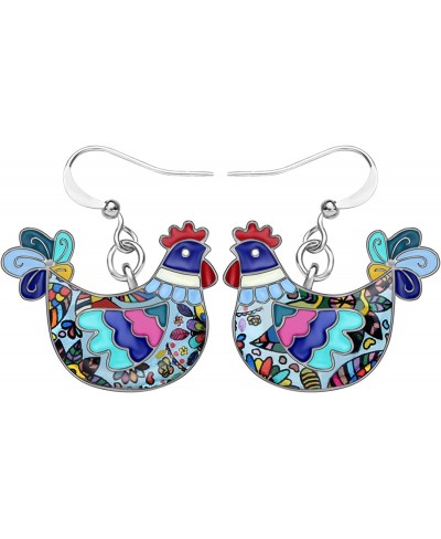 Alloy Chicken Hen Earrings Enamel Dangle Drop Cute Jewelry For Women Girls Lady Dainty Gift $11.06 Drop & Dangle