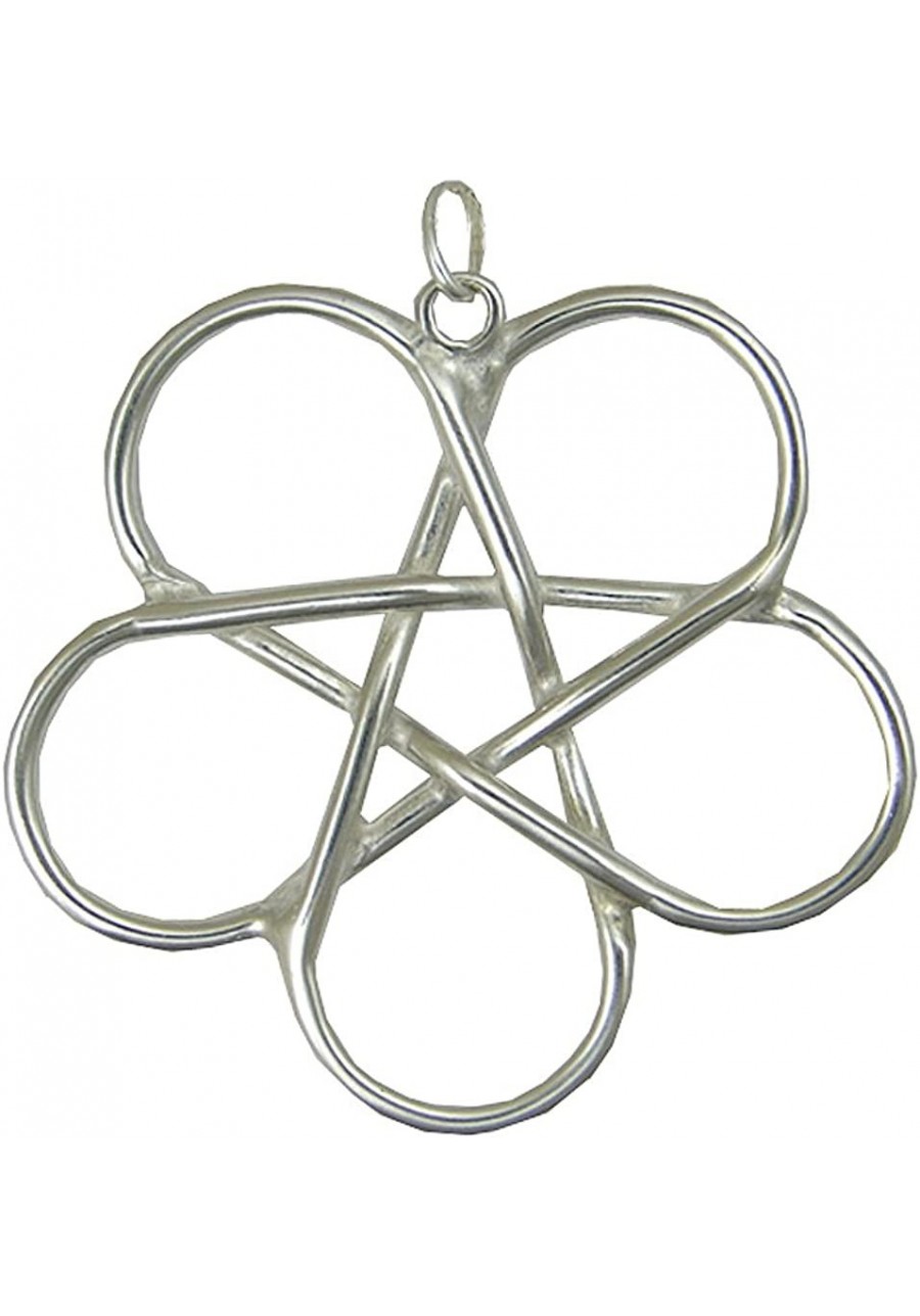 Sterling Silver Pentacle Star in Flower Pendant $41.52 Pendants & Coins